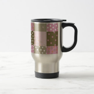 Caneca Térmica Bolinhas Flores Cor-de-rosa castanho