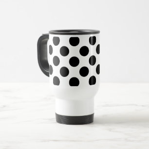 Caneca Térmica Bolinhas, padrão de Bolinhas, preto e branco