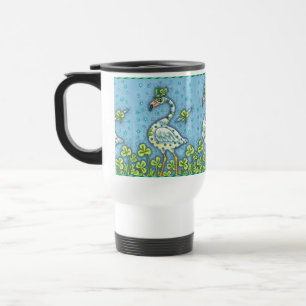 Caneca Térmica Bolinhas VERDE FLAMINGO, RUA ENGRAÇADA. DIA DE PAT