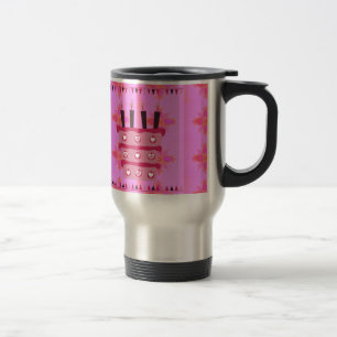 Caneca Térmica Bolo de Aniversário Floral para Ela/Meninas Impres