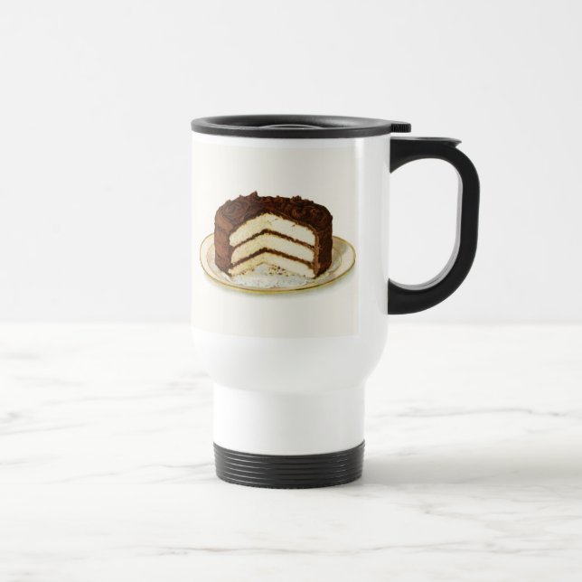 Caneca Térmica Bolo De Camada De Chocolate Vintage (Direita)
