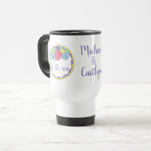 Caneca Térmica Bolo de Casamento de Rosa Personalizado Presente p