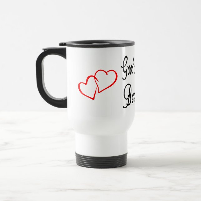 Caneca Térmica Bom Dia Belo Coração Vermelho Adorava Mug (Esquerda)