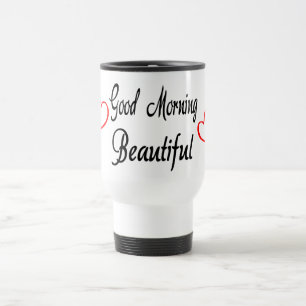 Caneca Térmica Bom Dia Belo Coração Vermelho de Amor Casamento