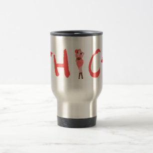Caneca Térmica Bom grosso - mulher no vestido das bolinhas