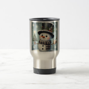 Caneca Térmica Boneco de neve natalino caprichoso e fofo