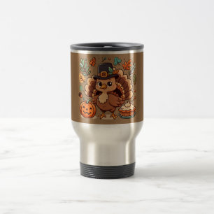 Caneca Térmica Bonita Cartoon, peru e abóbora