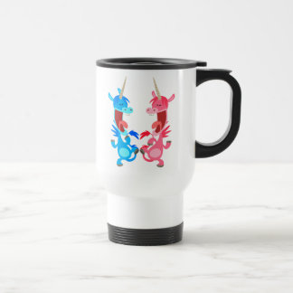 Caneca Térmica Bonita dança de cartoon Unicorns Viagem ao trabalh