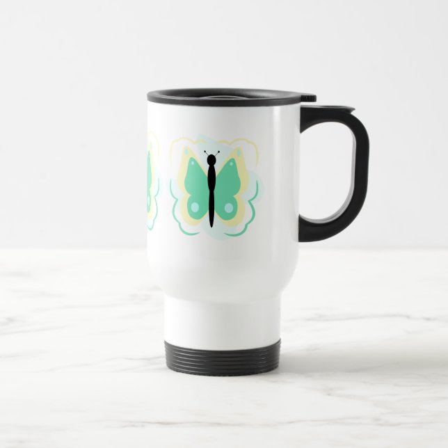 Caneca Térmica Bonito Cama De Borboleta Amarela E Verde (Direita)