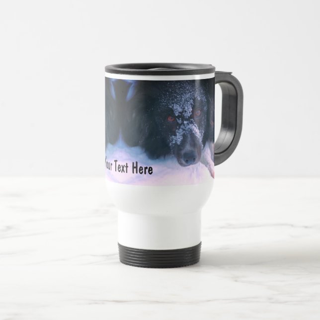 Caneca Térmica Bonito de Collie à Frente de Neve Personalizado (Frente Esquerda)