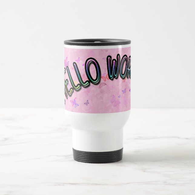 Caneca Térmica Bonito Rainbow Hello World (Centro)