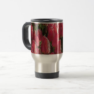 Caneca Térmica Bonito Tulipas Rosa