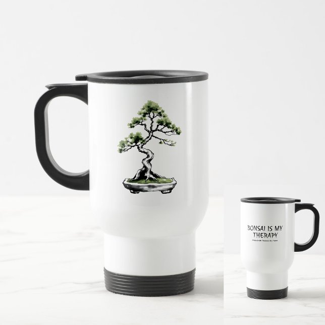 Caneca Térmica Bonsai is My Therapy funny quote for bonsai lovers (Criador carregado)