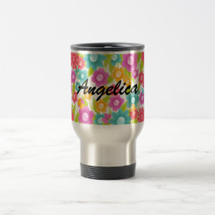 Caneca Térmica Borboleta conhecida customizável e flores