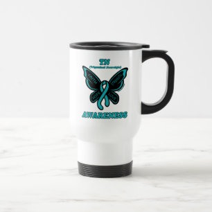 Caneca Térmica Borboleta/Consciência...Caneca de viagem TN