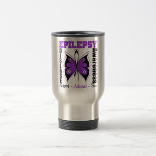 Caneca Térmica Borboleta da consciência da epilepsia