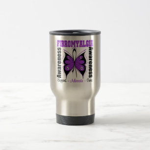 Caneca Térmica Borboleta da consciência da fibromialgia