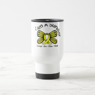 Caneca Térmica Borboleta do cancer da endometriose eu sou um