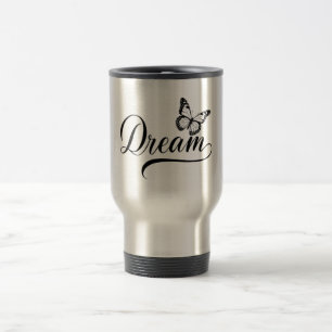 Caneca Térmica Borboleta dos Sonhos - Inspiração em Grafia Preta