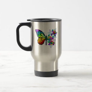 Caneca Térmica Borboleta-flor-arco-íris