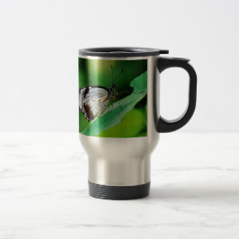 Caneca Térmica Borboleta Marrom Escuro e Cinza