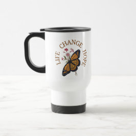 Caneca Térmica Borboleta-monarca-laranja-negra 