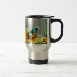 Caneca Térmica Borboletas e Flores - Realista