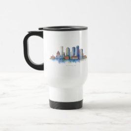 Caneca Térmica Boston City Skyline Watercolor | Mães de Boston Mo