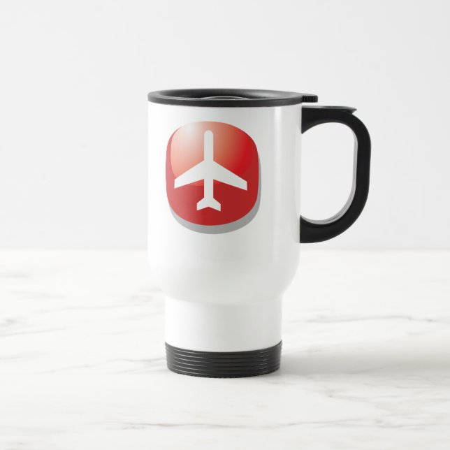 Caneca Térmica Botão Vermelho do Avião (Direita)