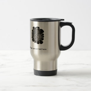 Caneca Térmica Branca Estilizada em Black Treble Clef Music Doodl
