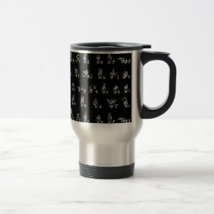 Caneca Térmica Branco de //do alfabeto do linguagem gestual em