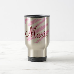 Caneca Térmica Brilho de glitter vermelho simples adicionar nome