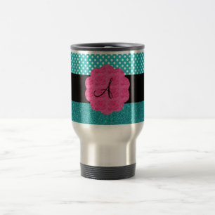 Caneca Térmica Brilho de turquesa do monograma