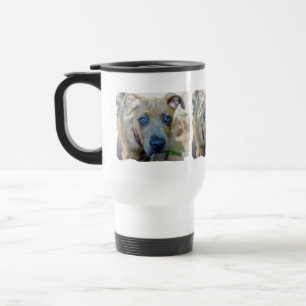 Caneca Térmica Brindle Pit Bull Puppy por Shirley Taylor