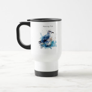 Caneca Térmica Brisa Oceânica: Gaivota Aquarela