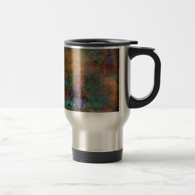 Caneca Térmica Bronze, Teal, Abstrato púrpura (Direita)
