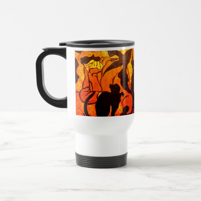 Caneca Térmica Bruxa de Halloween com um Gato Negro (Esquerda)