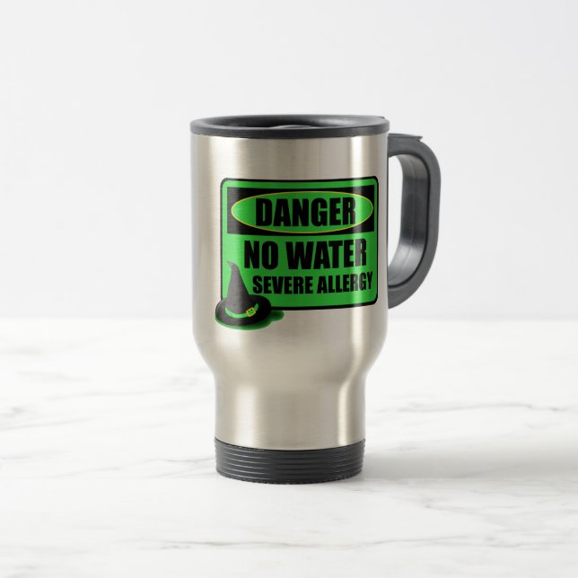 Caneca Térmica Bruxa má de mágico de Oz alérgica para molhar a (Frente Esquerda)