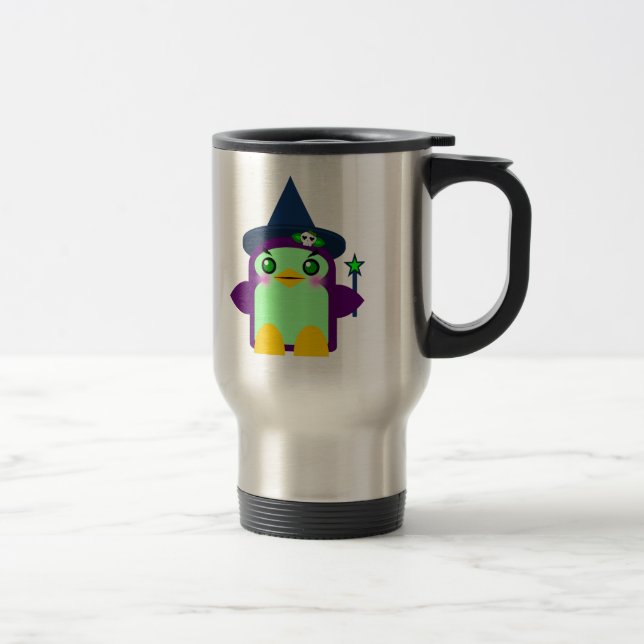 Caneca Térmica Bruxa Pinguim Kawaii (Direita)