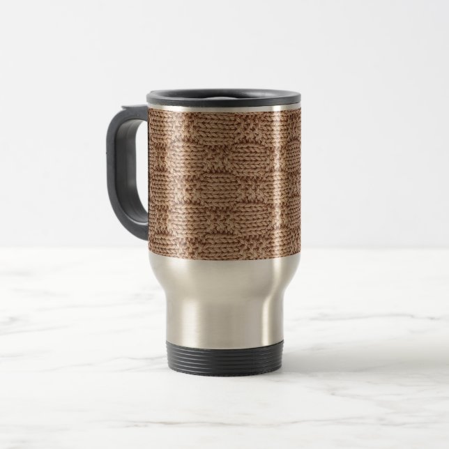 Caneca Térmica Bubble Knit Stitch Patterch de Shirley Taylor (Frente Esquerda)