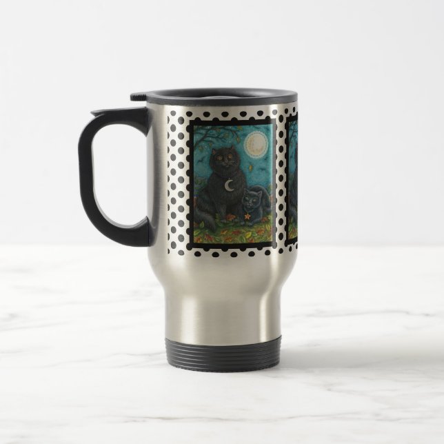 CANECA TÉRMICA BUBO E PYEWACKET, GATOS NEGROS VIAGEM (Esquerda)