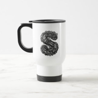 Caneca Térmica Buchstabe "S" im Doodle-Stil