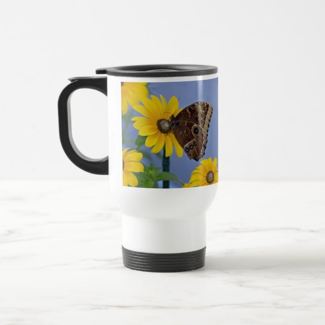Caneca Térmica Buckeye Butterfly na margarida amarela (Esquerda)