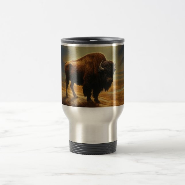 Caneca Térmica Buffalo Bison Sunset Silhouette (Centro)