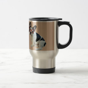 Caneca Térmica Buldogue francês preto & branco que veste vidros