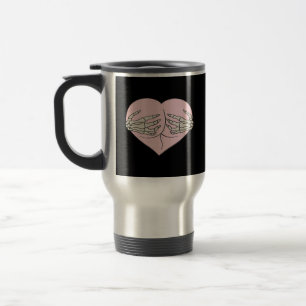 Caneca Térmica Bumbum Cardíaco Abraço Mãos de Esqueleto Clássicas