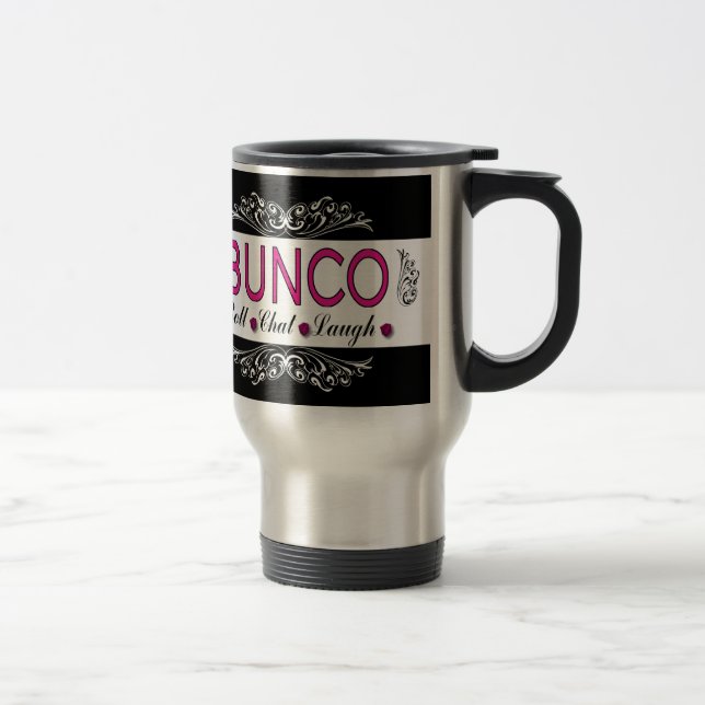 Caneca Térmica Bunco, rolo, bate-papo, riso no rosa, preto e (Direita)