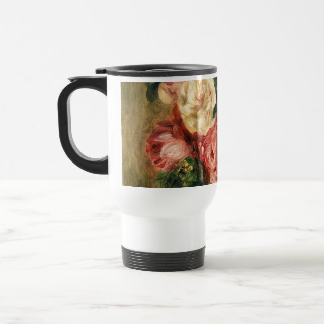 Caneca Térmica Buquê de Rosas por pintura impressionista do Renoi (Esquerda)