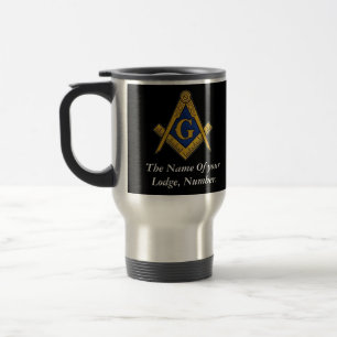 Caneca Térmica Bússola Maçônica Negra e Branco
