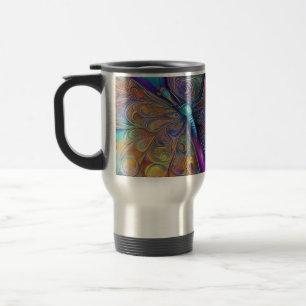 Caneca Térmica Butterfly Fractal Watercolor Pai Digital